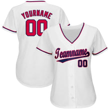 Charger l'image dans la galerie, Custom White Red-Navy Baseball Jersey