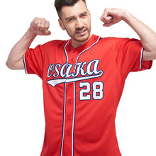 Загрузить изображение в средство просмотра галереи, Custom Red White-Navy Baseball Jersey