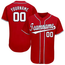 Загрузить изображение в средство просмотра галереи, Custom Red White-Navy Baseball Jersey