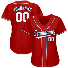 Загрузить изображение в средство просмотра галереи, Custom Red White-Navy Baseball Jersey