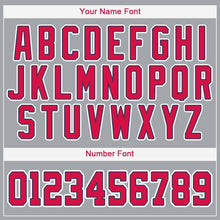 Загрузить изображение в средство просмотра галереи, Custom Gray Red-Navy Baseball Jersey