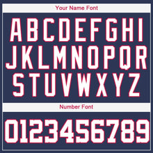 Загрузить изображение в средство просмотра галереи, Custom Navy White-Red Baseball Jersey