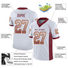 Load image into Gallery viewer, Custom White Burgundy-Gold Drift Fashion Football Jersey