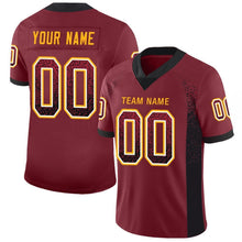 Load image into Gallery viewer, Custom Burgundy Black-Gold Drift Fashion Football Jersey