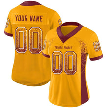 Загрузить изображение в средство просмотра галереи, Custom Gold Burgundy-White Drift Fashion Football Jersey