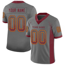 Charger l'image dans la galerie, Custom Gray Burgundy-Gold Drift Fashion Football Jersey