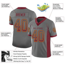 Charger l'image dans la galerie, Custom Gray Burgundy-Gold Drift Fashion Football Jersey
