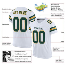 Загрузить изображение в средство просмотра галереи, Custom White Green-Gold Mesh Authentic Football Jersey