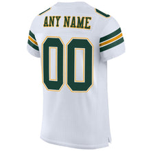 Загрузить изображение в средство просмотра галереи, Custom White Green-Gold Mesh Authentic Football Jersey