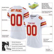 Загрузить изображение в средство просмотра галереи, Custom White Scarlet-Gold Mesh Authentic Football Jersey