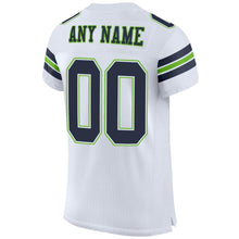 Charger l'image dans la galerie, Custom White Navy-Neon Green Mesh Authentic Football Jersey