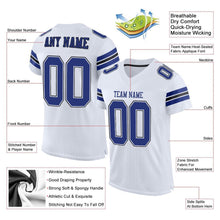 Charger l'image dans la galerie, Custom White Royal-Black Mesh Authentic Football Jersey