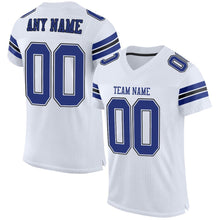 Charger l'image dans la galerie, Custom White Royal-Black Mesh Authentic Football Jersey