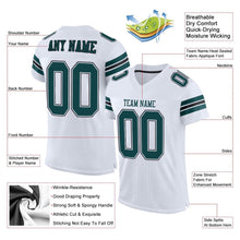Загрузить изображение в средство просмотра галереи, Custom White Midnight Green-Black Mesh Authentic Football Jersey