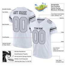 Charger l'image dans la galerie, Custom White Silver-Black Mesh Authentic Football Jersey