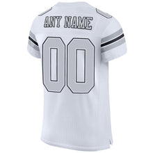 Charger l'image dans la galerie, Custom White Silver-Black Mesh Authentic Football Jersey
