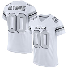 Charger l'image dans la galerie, Custom White Silver-Black Mesh Authentic Football Jersey