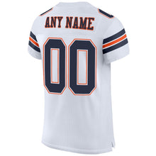 Load image into Gallery viewer, Custom White Navy-Orange Mesh Authentic Football Jersey