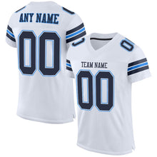 Load image into Gallery viewer, Custom White Navy-Powder Blue Mesh Authentic Football Jersey