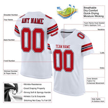 Загрузить изображение в средство просмотра галереи, Custom White Red-Navy Mesh Authentic Football Jersey