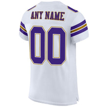 Charger l'image dans la galerie, Custom White Purple-Old Gold Mesh Authentic Football Jersey