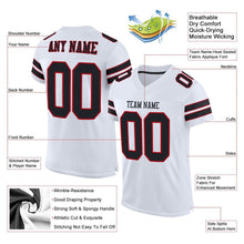 Laden Sie das Bild in den Galerie-Viewer, Custom White Black-Red Mesh Authentic Football Jersey