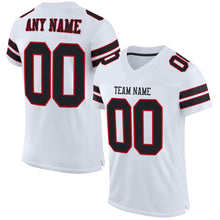 Laden Sie das Bild in den Galerie-Viewer, Custom White Black-Red Mesh Authentic Football Jersey