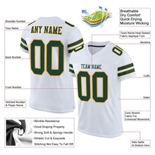 Загрузить изображение в средство просмотра галереи, Custom White Green-Gold Mesh Authentic Football Jersey
