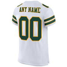Загрузить изображение в средство просмотра галереи, Custom White Green-Gold Mesh Authentic Football Jersey