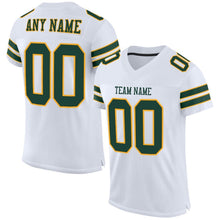 Загрузить изображение в средство просмотра галереи, Custom White Green-Gold Mesh Authentic Football Jersey