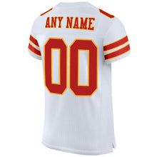 Charger l'image dans la galerie, Custom White Scarlet-Gold Mesh Authentic Football Jersey