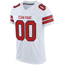 Charger l'image dans la galerie, Custom White Scarlet-Black Mesh Authentic Football Jersey