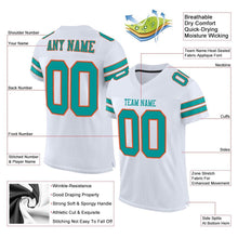 Load image into Gallery viewer, Custom White Aqua-Orange Mesh Authentic Football Jersey