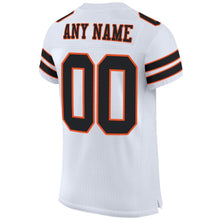 Load image into Gallery viewer, Custom White Black-Orange Mesh Authentic Football Jersey