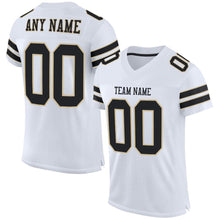 Загрузить изображение в средство просмотра галереи, Custom White Black-Vegas Gold Mesh Authentic Football Jersey