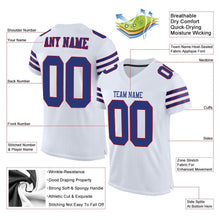 Load image into Gallery viewer, Custom White Royal-Red Mesh Authentic Football Jersey