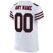 Load image into Gallery viewer, Custom White Black-Red Mesh Authentic Football Jersey
