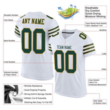 Загрузить изображение в средство просмотра галереи, Custom White Green-Gold Mesh Authentic Football Jersey