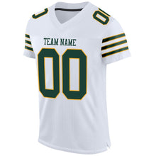 Загрузить изображение в средство просмотра галереи, Custom White Green-Gold Mesh Authentic Football Jersey