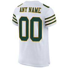 Загрузить изображение в средство просмотра галереи, Custom White Green-Gold Mesh Authentic Football Jersey