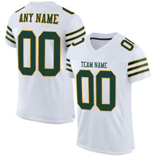 Загрузить изображение в средство просмотра галереи, Custom White Green-Gold Mesh Authentic Football Jersey