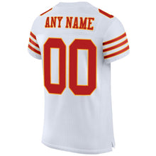 Загрузить изображение в средство просмотра галереи, Custom White Scarlet-Gold Mesh Authentic Football Jersey