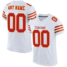 Загрузить изображение в средство просмотра галереи, Custom White Scarlet-Gold Mesh Authentic Football Jersey