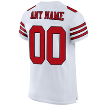 Laden Sie das Bild in den Galerie-Viewer, Custom White Red-Black Mesh Authentic Football Jersey
