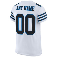 Load image into Gallery viewer, Custom White Black-Panther Blue Mesh Authentic Football Jersey