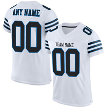 Load image into Gallery viewer, Custom White Black-Panther Blue Mesh Authentic Football Jersey