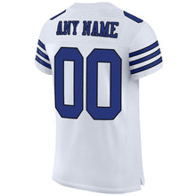 Laden Sie das Bild in den Galerie-Viewer, Custom White Royal-Black Mesh Authentic Football Jersey