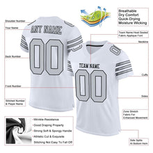 Charger l'image dans la galerie, Custom White Silver-Black Mesh Authentic Football Jersey