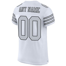 Charger l'image dans la galerie, Custom White Silver-Black Mesh Authentic Football Jersey