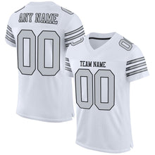 Charger l'image dans la galerie, Custom White Silver-Black Mesh Authentic Football Jersey
